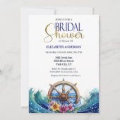 Tropical Flower Sailing Wheel Bridal Shower 招待状 (正面)