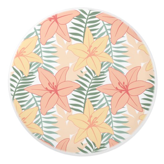 Tropical Flowers セラミックノブ (正面)