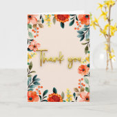 Tropical flowers and gold Thank You Card カード (黄色い花)