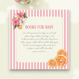 Tropical Flowers Citrus Baby Book Request Card エンクロージャーカード