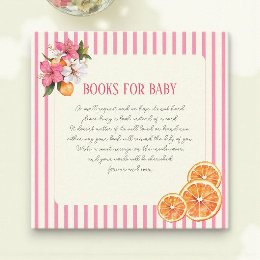 Tropical Flowers Citrus Baby Book Request Card エンクロージャーカード