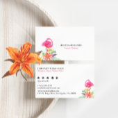 Tropical Flowers & Pink Flamingo Wedding Planner 名刺