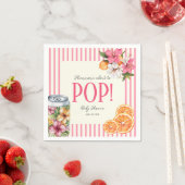 Tropical Flowers Pop Baby Shower Paper Napkins スタンダードカクテルナプキン (インサイチュ)