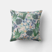 Tropical Foliage Floral Pattern クッション (裏面)