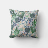 Tropical Foliage Floral Pattern クッション (正面)