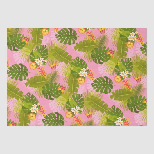 Tropical Foliage Summer Pink 薄葉紙 (正面)
