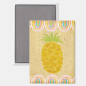Tropical Folk Art Pineapple マグネット (正面/裏面)