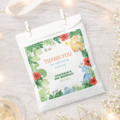 Tropical Forest Dinosaur Birthday Thank You フェイバーバッグ (クリップ留めされた状態)