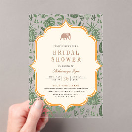 Tropical Forest Elephant Indian Bridal Shower アクリル招待状
