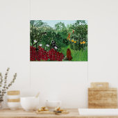 Tropical Forest with Monkeys by Henri Rousseau. ポスター (キッチン)