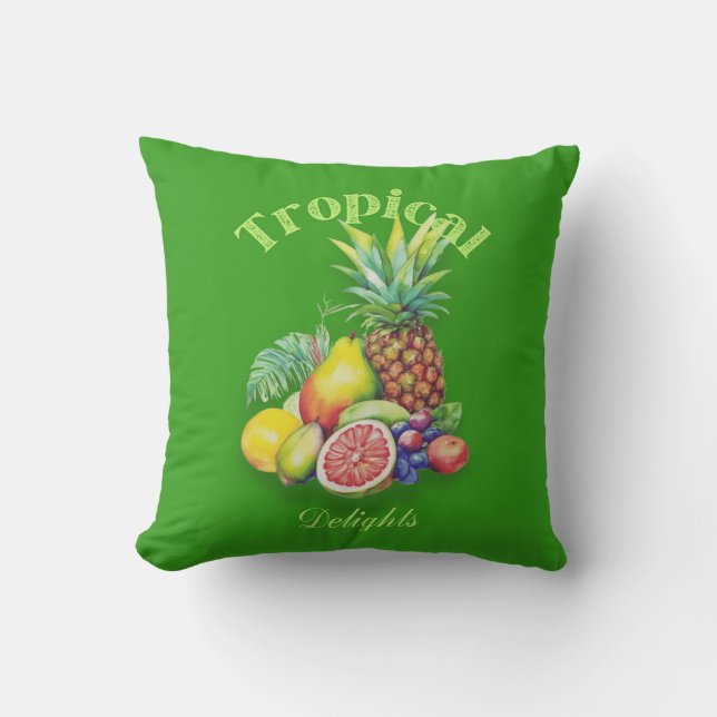 Tropical Fruit Collage アウトドアクッション (正面)