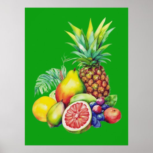 Tropical Fruit Collage ポスター (正面)