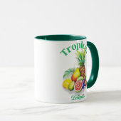 Tropical Fruit Collage on white マグカップ (正面右)