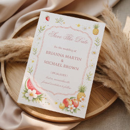 Tropical Fruit Floral Announcement セーブザデート