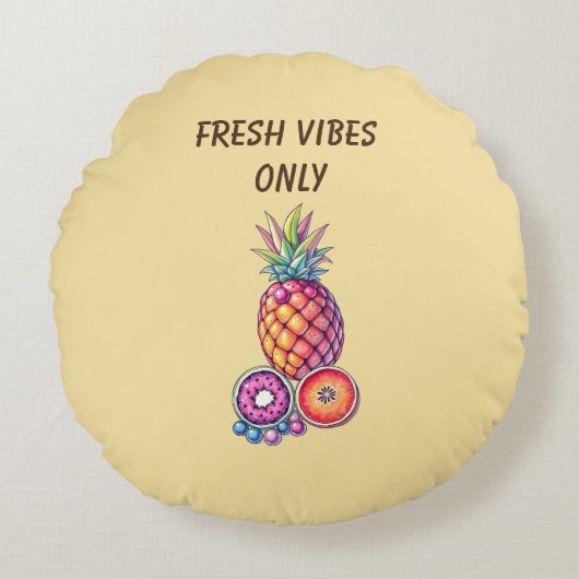 Tropical Fruit Fusion ラウンドクッション (正面)