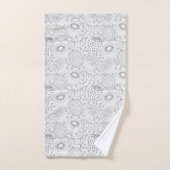 Tropical fruit seamless pattern black and white バスタオルセット (ハンドタオル)