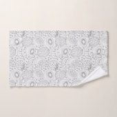 Tropical fruit seamless pattern black and white バスタオルセット (ハンドタオル)