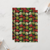 Tropical fruit seamless pattern colorful カード (正面/裏面インサイチュ)
