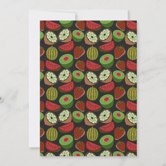 Tropical fruit seamless pattern colorful カード (裏面)