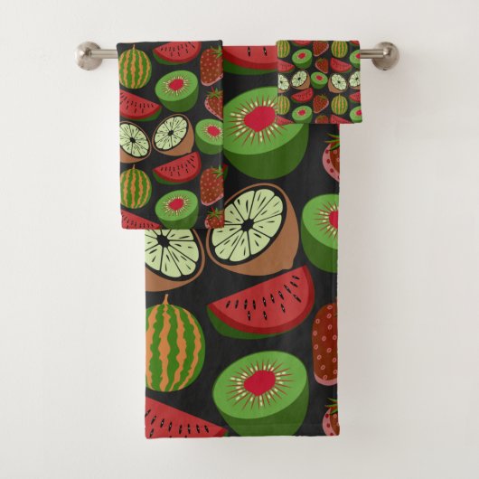Tropical fruit seamless pattern colorful バスタオルセット (インサイチュ)