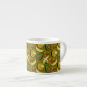 Tropical fruit seamless pattern yellow エスプレッソカップ (正面右)