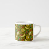 Tropical fruit seamless pattern yellow エスプレッソカップ (右)