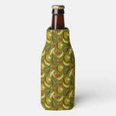 Tropical fruit seamless pattern yellow ボトルクーラー (ボトル正面)
