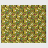 Tropical fruit seamless pattern yellow ラッピングペーパー (フラット)