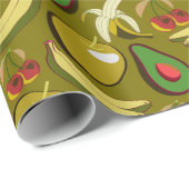 Tropical fruit seamless pattern yellow ラッピングペーパー (ロールコーナー)