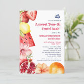 Tropical Fruit Watercolor Two-tti Party Invitation 招待状 (スタンド正面)