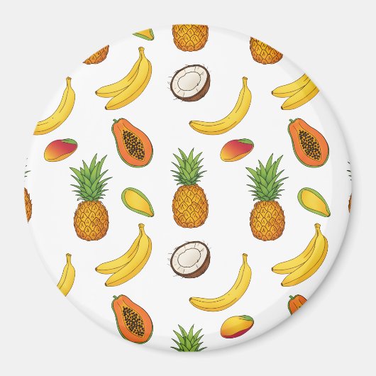 Tropical Fruits Pattern マグネット (正面)