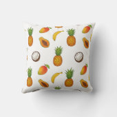 Tropical Fruits Pattern – Exotic Summer Design クッション (裏面)