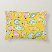 Tropical fruits print pattern illustration アクセントクッション (裏面)