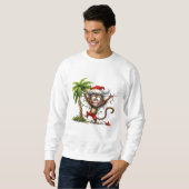 Tropical Funny Monkey Christmas Sweatshirt スウェットシャツ (正面フル)