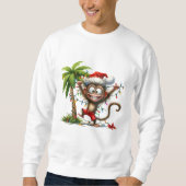Tropical Funny Monkey Christmas Sweatshirt スウェットシャツ (正面)