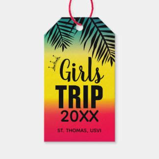 Tropical Girls Trip (クラウン、年、名前) ギフトタグ