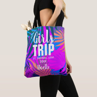 Tropical Girls Trip (クラウン、年、名前) トートバッグ