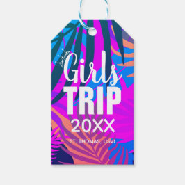 Tropical Girls Trip with Crown, Year, and Name ギフトタグ