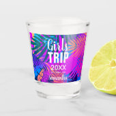 Tropical Girls Trip with Crown, Year, and Name ショットグラス (正面)