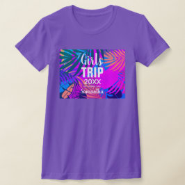 Tropical Girls Trip with Crown, Year, and Name Tシャツ