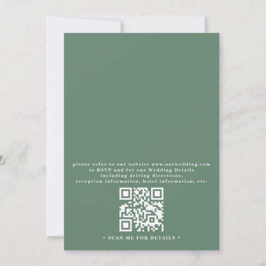 Tropical Glitter Flowers Elegant QR Code Wedding 招待状 (裏面)