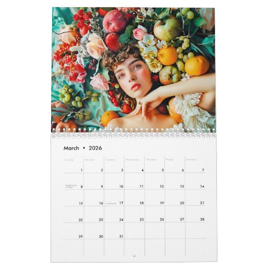Tropical Goddesses – Women in Fruit & Bloom カレンダー (3月 2026)