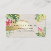 Tropical Gold Linen Brushed Watercolor Luxury 名刺 (正面)