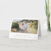 Tropical Gold Monstera Palm Photo QR Code Wedding 招待状 (正面)