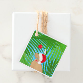 Tropical Golden Dog Santa Seagull Flat Gift Card フェイバータグ