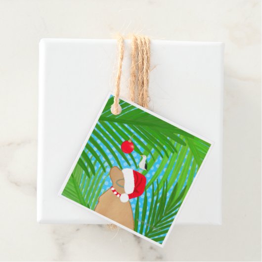 Tropical Golden Dog Santa Seagull Flat Gift Card フェイバータグ (インサイチュ)