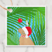 Tropical Golden Dog Santa Seagull Flat Gift Card フェイバータグ (正面)