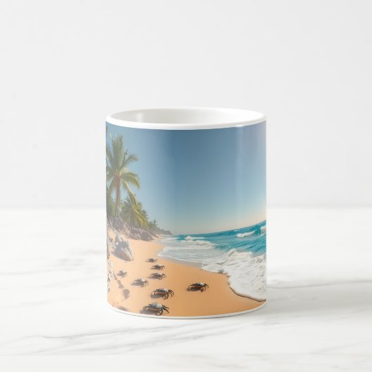 Tropical Golden Shell Beach Chic コーヒーマグカップ (中央)