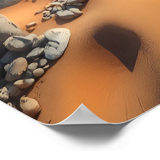 Tropical Golden Shell Beach Chic ポスター (角)