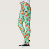 Tropical Goldendoodle Beach Vibes レギンス (左)